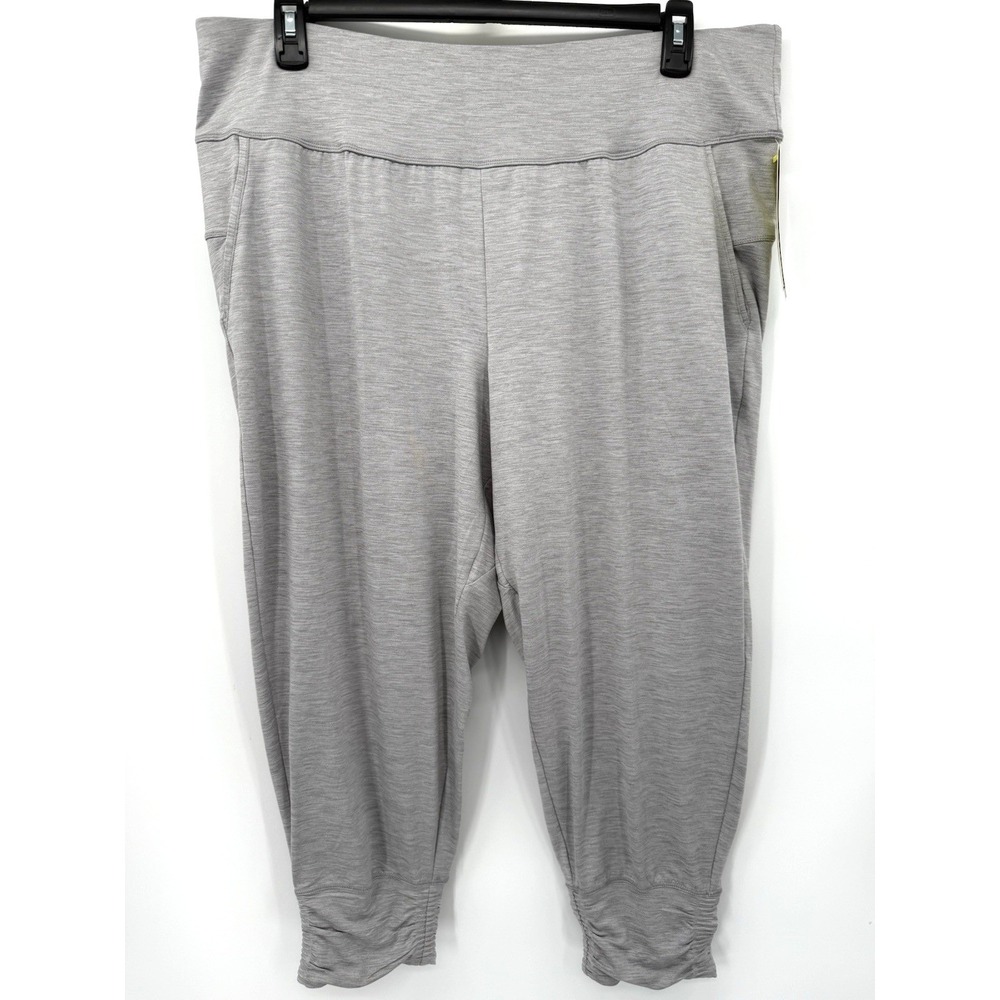 All in Motion Practice Pant Women XXL Gray Ruched Jogger UPF 50 Moisture Wicking